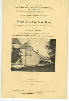 Etude de la Vallée du Bocq dans la région calcaire de Reuleau - Sennenne - Spontin et des sources captées pour l'alimentation en eau potable de l'agglomération bruxelloise