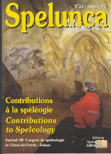 Contributions à la spéléologie (Spelunca Mémoires n° 23)